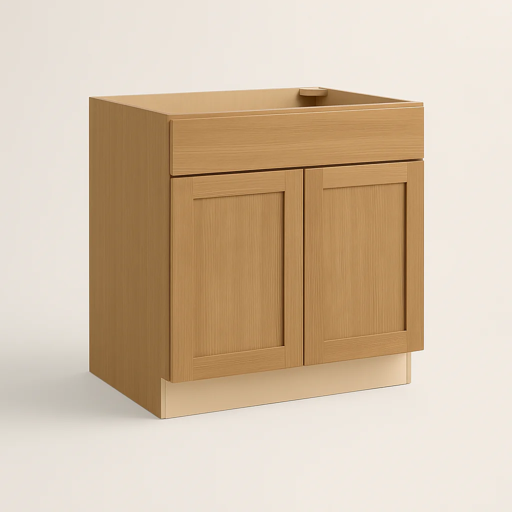 Hampton Bay Avondale Shaker Sink Base Kitchen Cabinet in White Oak
