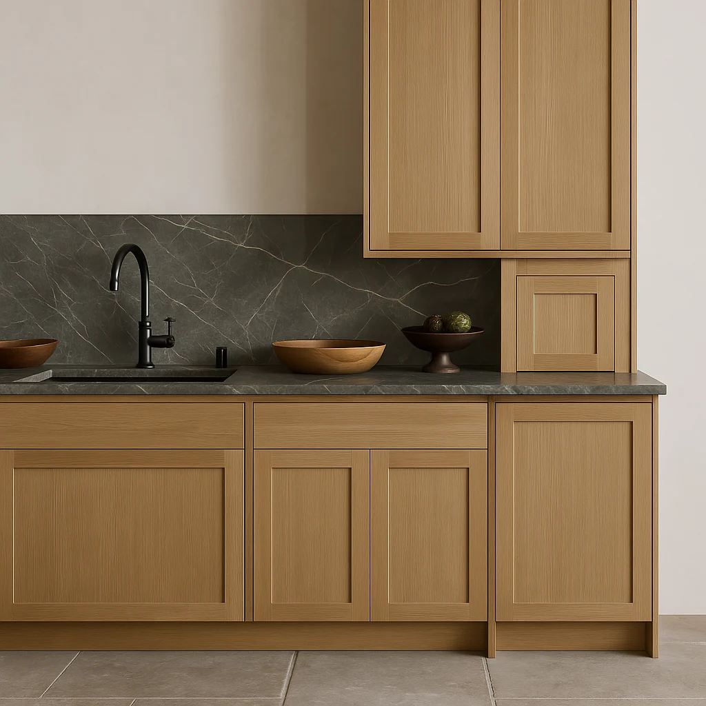 Hampton Bay Avondale Shaker Sink Base Kitchen Cabinet in White Oak - Image 2