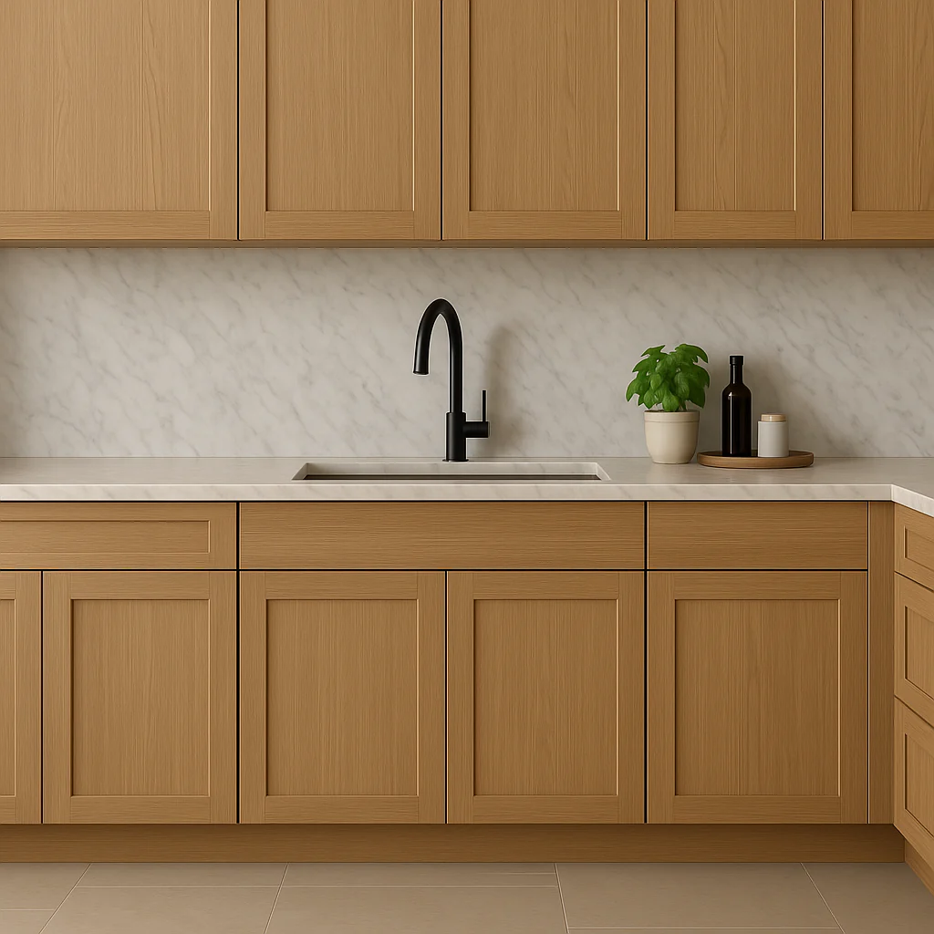 Hampton Bay Avondale Shaker Sink Base Kitchen Cabinet in White Oak - Image 3