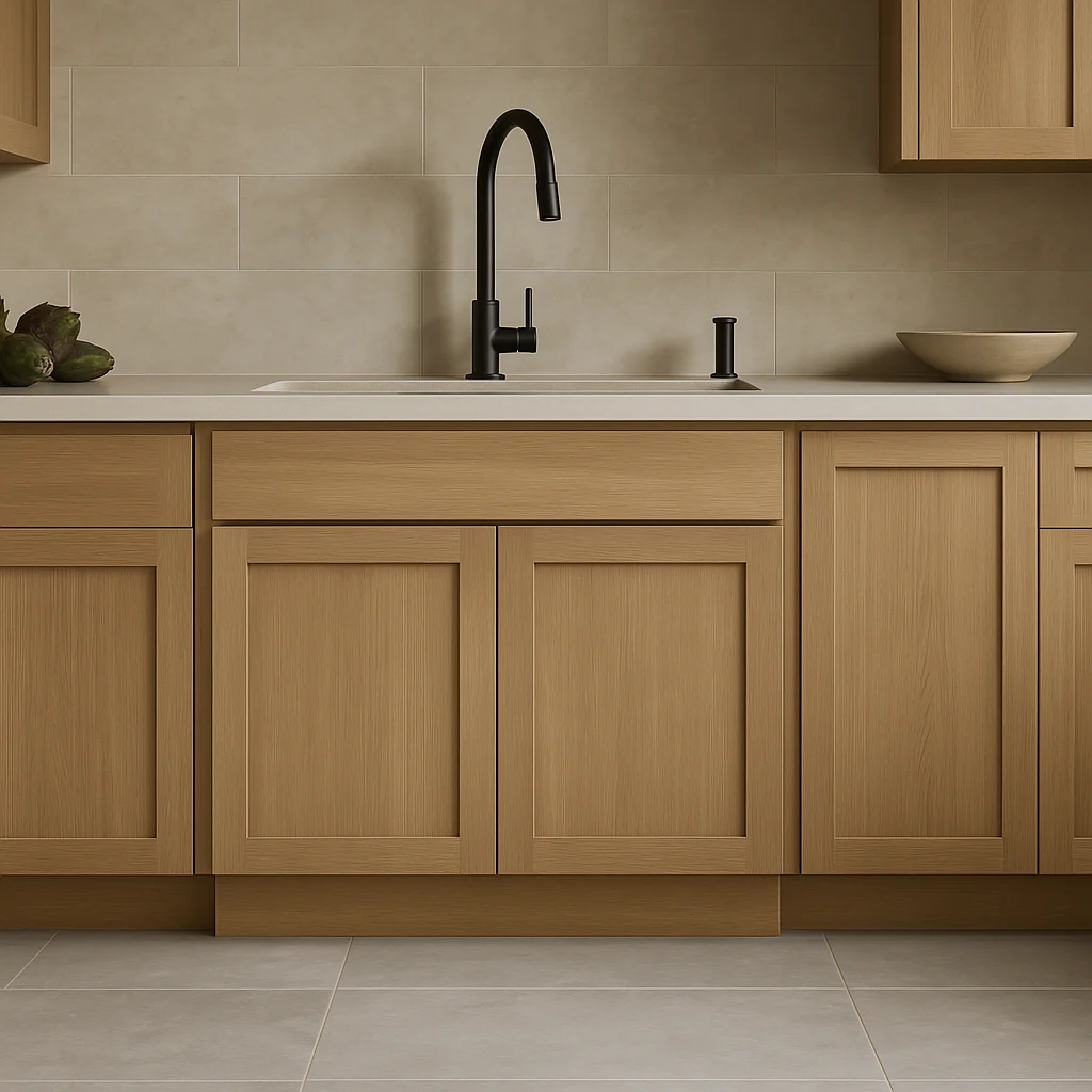 Hampton Bay Avondale Shaker Sink Base Kitchen Cabinet in White Oak - Image 4