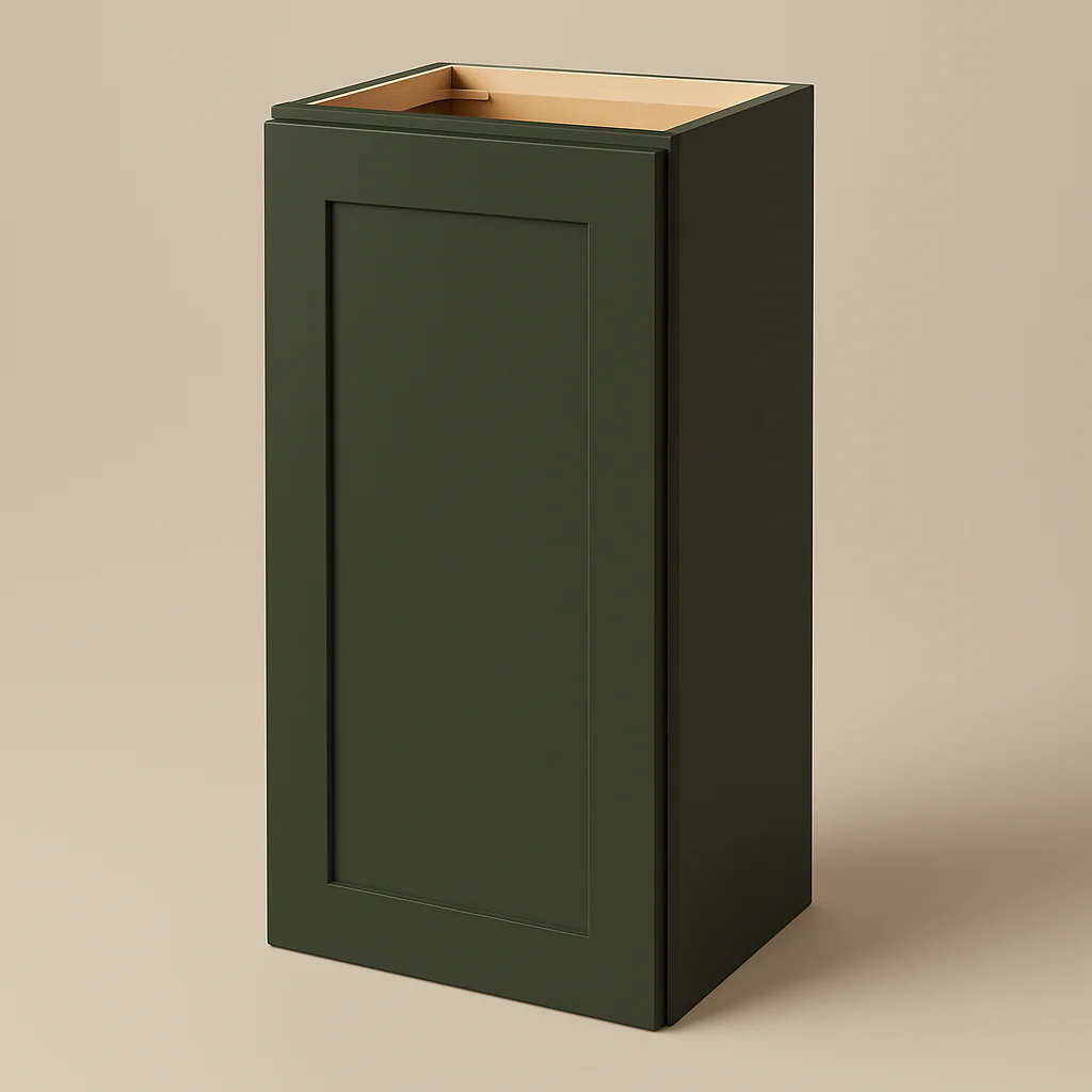 Hampton Bay Avondale Shaker Wall Kitchen Cabinet, 15 in. W x 12 in. D x 30 in. H, Fern Green