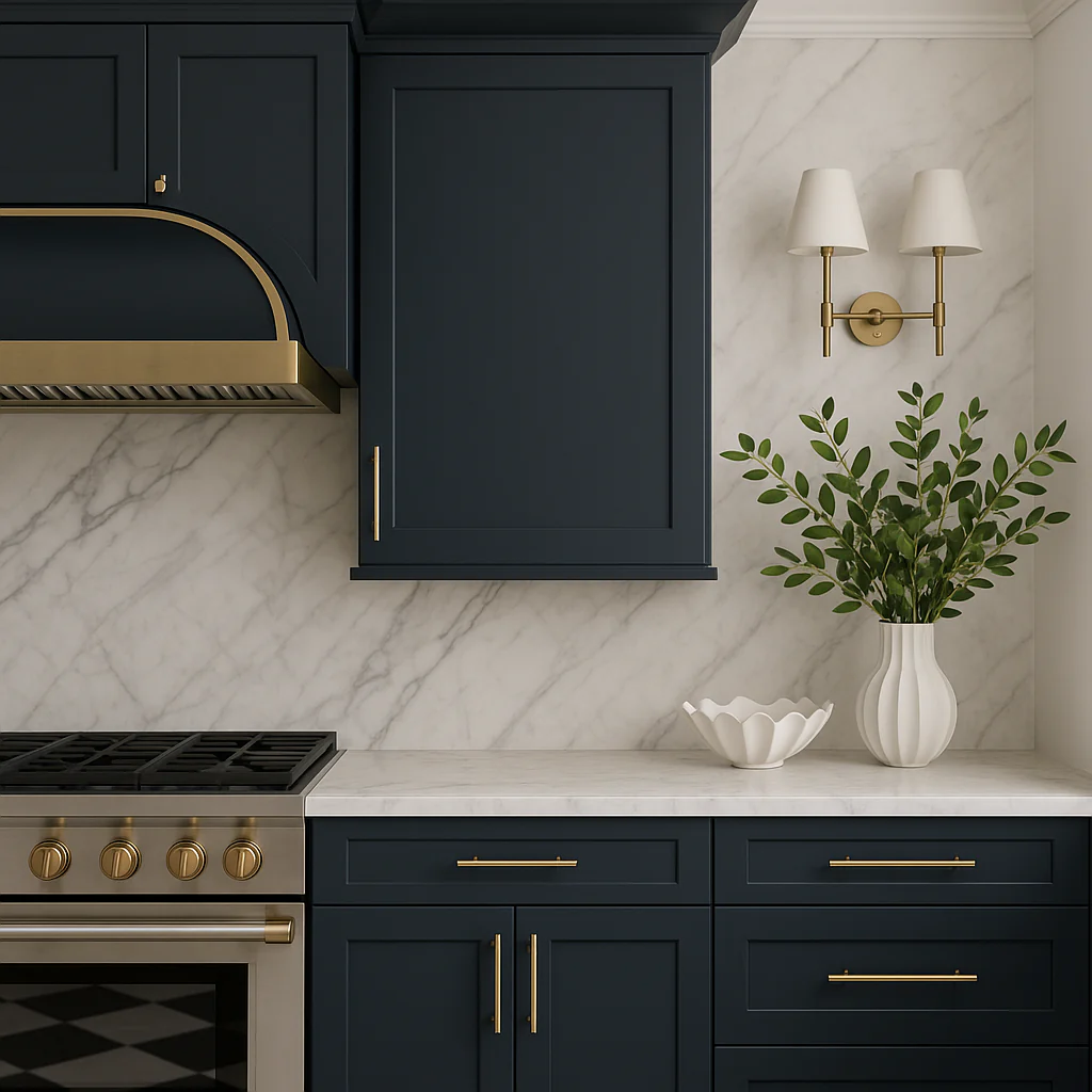 Hampton Bay Avondale Shaker Wall Kitchen Cabinet, 24 in. W x 12 in. D x 36 in. H, Ink Blue - Image 3