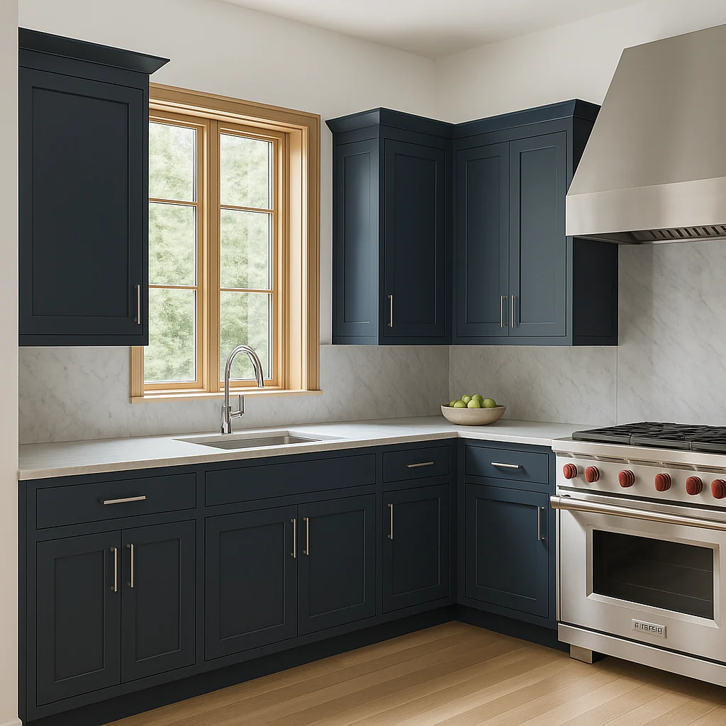 Hampton Bay Avondale Shaker Wall Kitchen Cabinet, 24 in. W x 12 in. D x 36 in. H, Ink Blue - Image 4