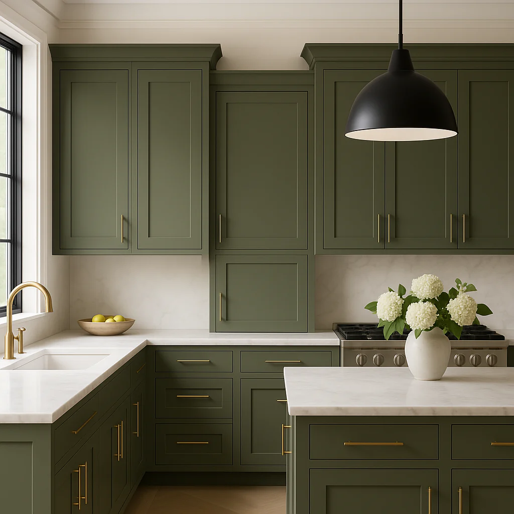 Hampton Bay Avondale Shaker Wall Kitchen Cabinet, Fern Green, 21x12x36 in. - Image 4
