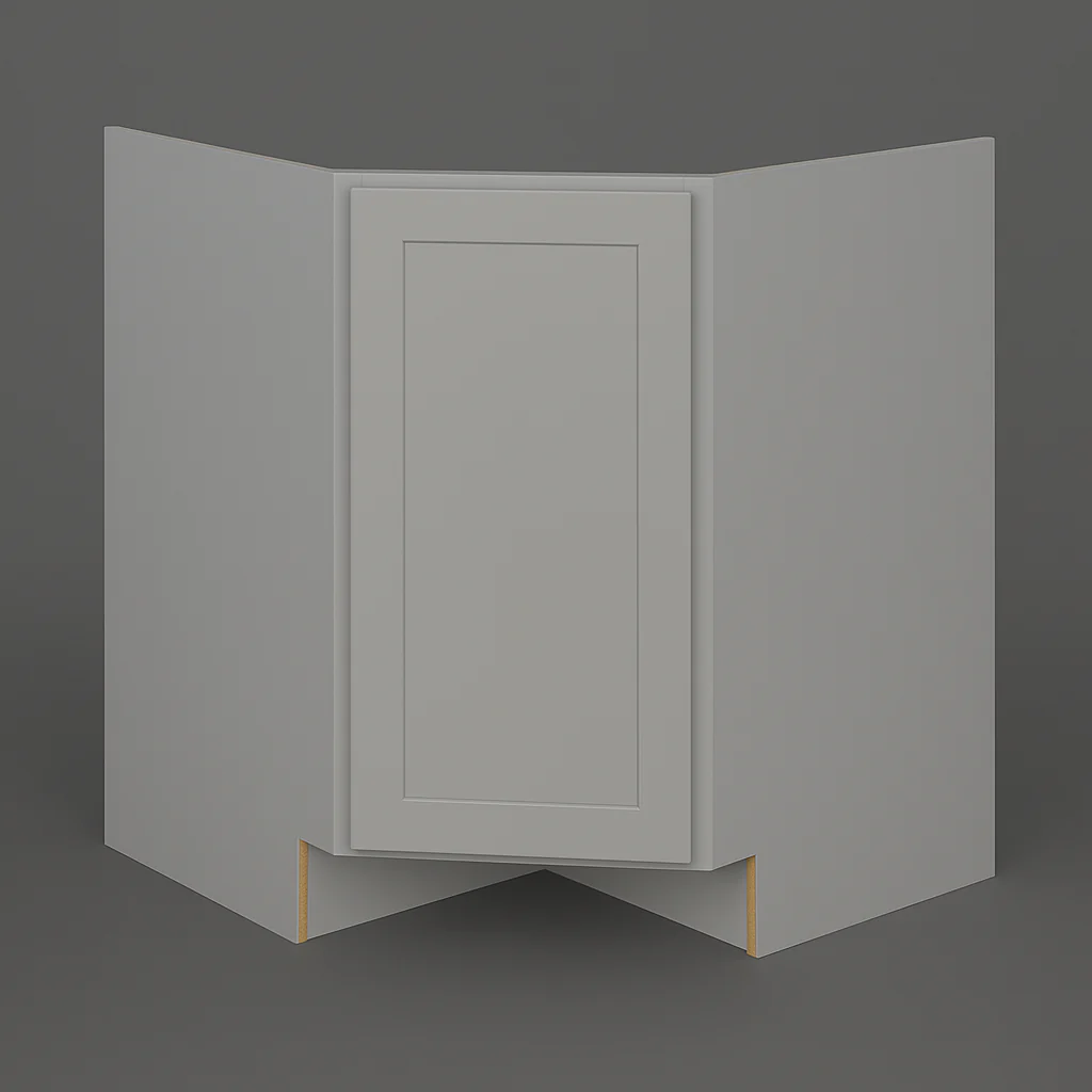 Hampton Bay Cambridge Gray Shaker Ready to Assemble Corner Sink Base Cabinet (36 in. W x 24.5 in. D x 34.5 in. H)