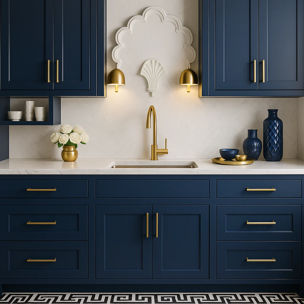 Hampton Bay Ink Blue Shaker Sink Base Cabinet - 33" W x 24" D x 34.5" H - Image 3