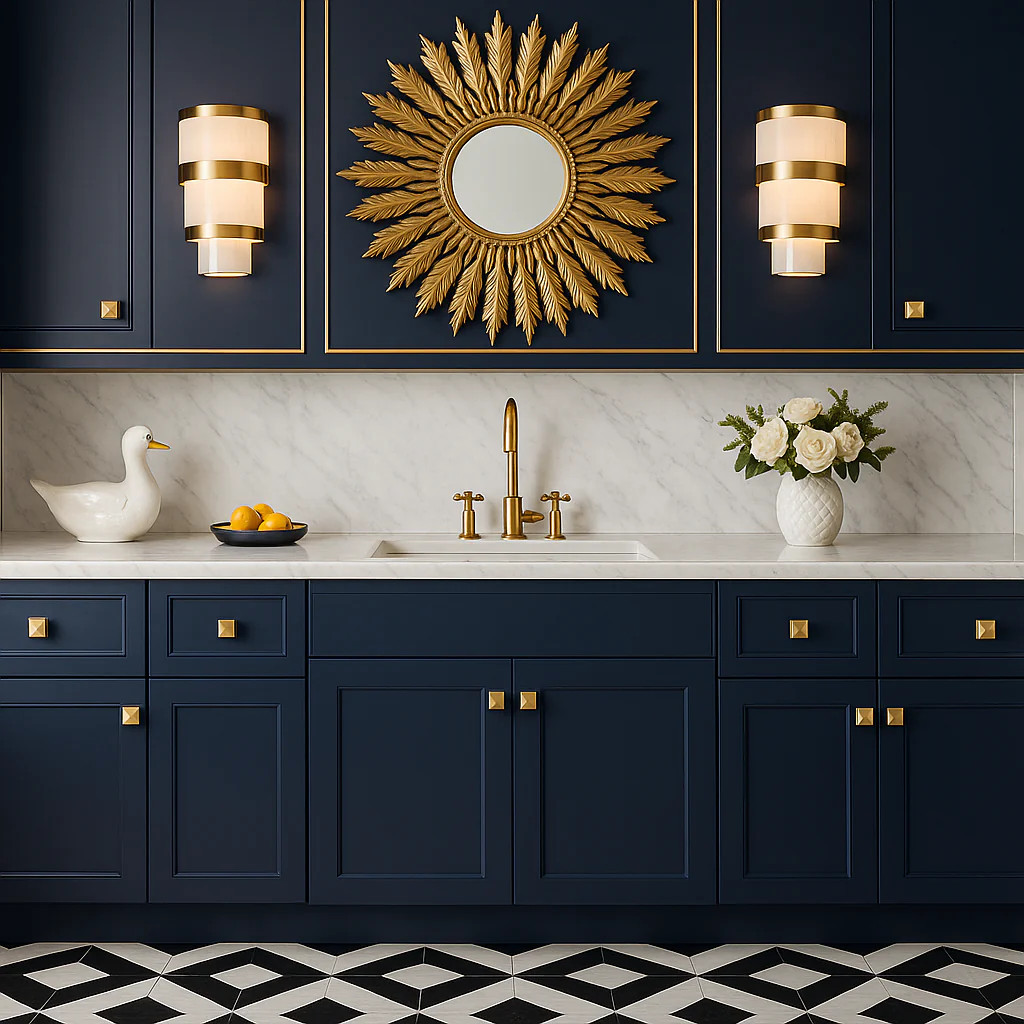 Hampton Bay Ink Blue Shaker Sink Base Cabinet - 33" W x 24" D x 34.5" H - Image 4