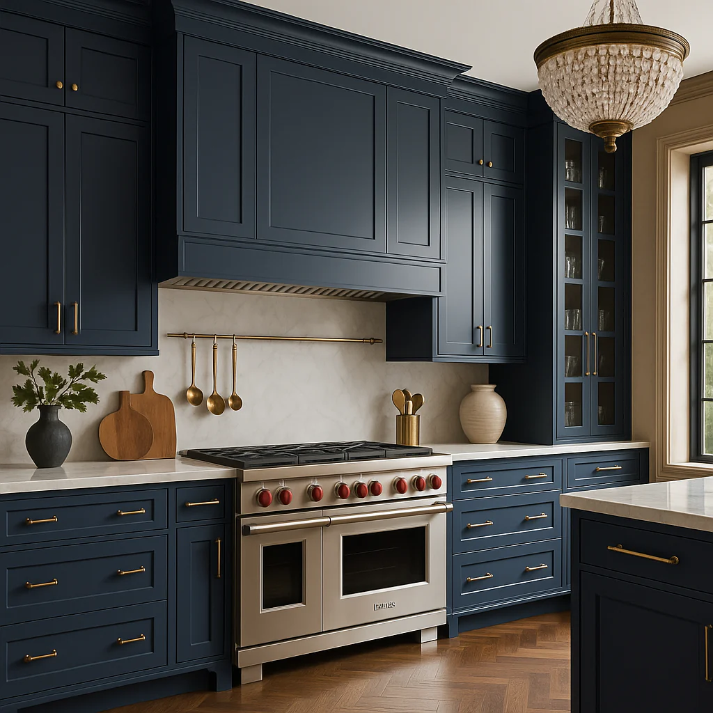 Hampton Bay Ink Blue Shaker Wall Kitchen Cabinet - 12x12x30 Inches - Image 3