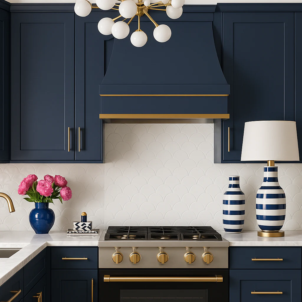 Hampton Bay Ink Blue Shaker Wall Kitchen Cabinet - 12x12x30 Inches - Image 4
