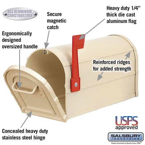 Heavy Duty Rural Mailbox in Sandstone - Image 2