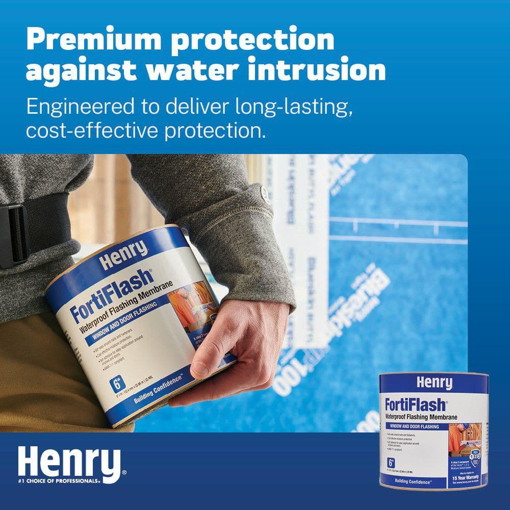Henry FortiFlash 25 mil Self-Adhered Waterproof Flashing Membrane Roll, 6 in. x 75 ft - Image 3