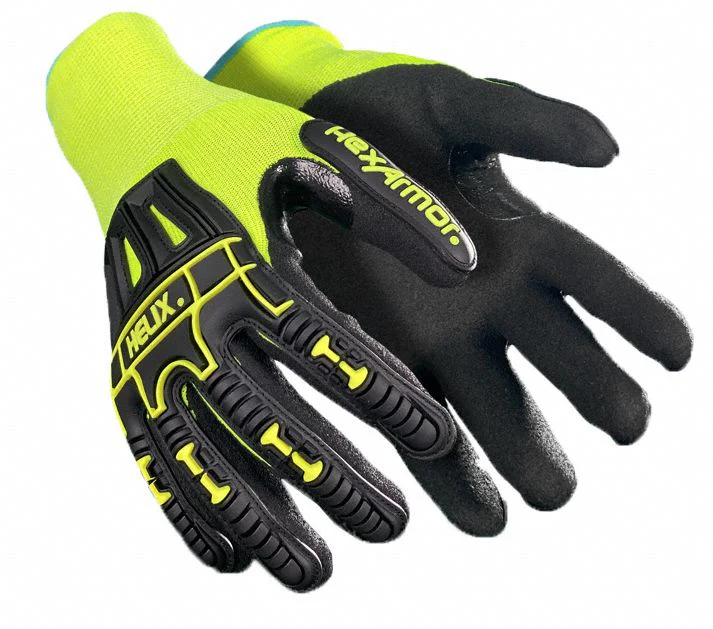 HEXARMOR Helix Series Safety Gloves, Size L, ANSI Abrasion Level 4
