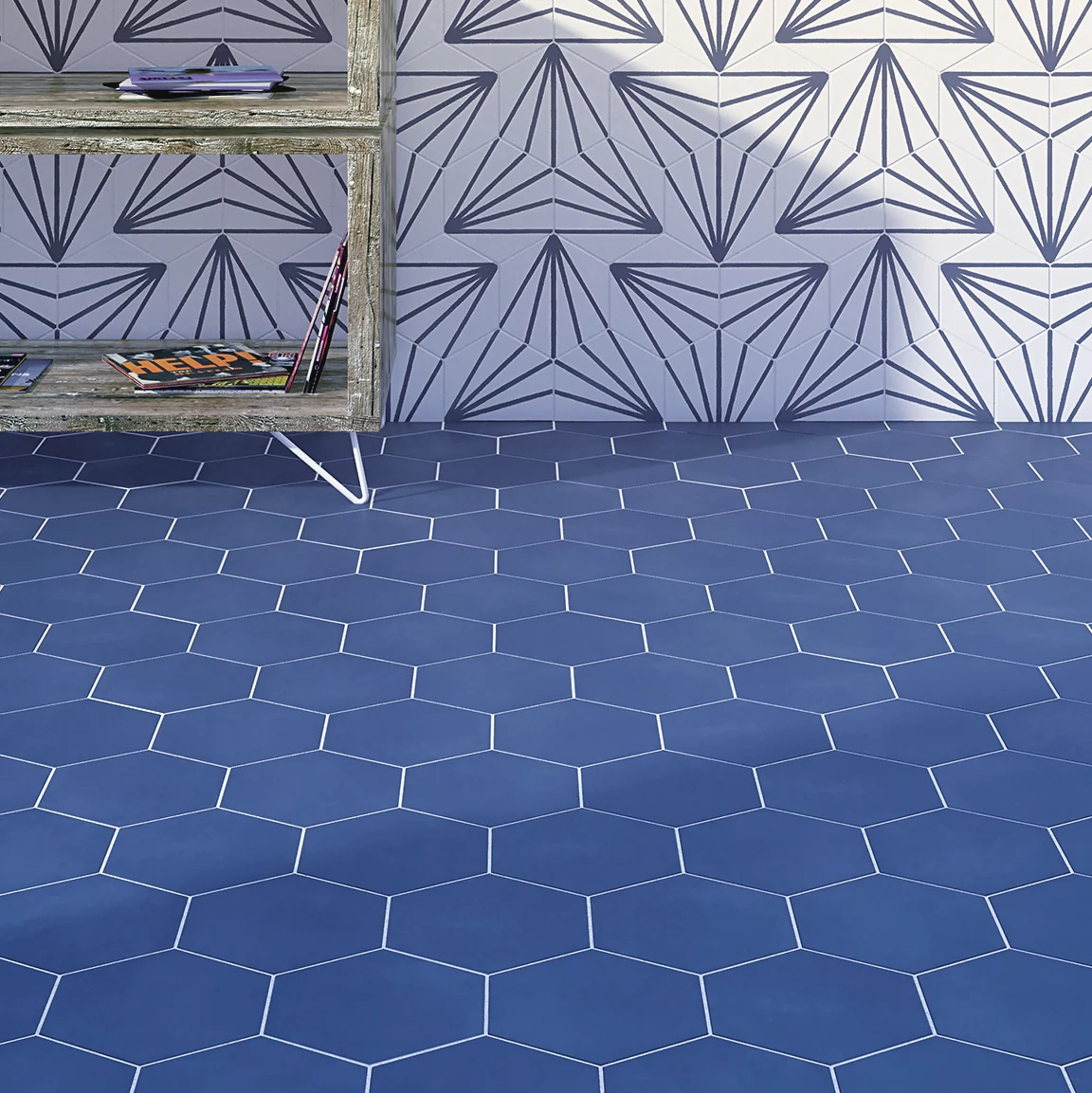 HexArt Azul Blue 8" Hexagon Matte Porcelain Tile - Lux Tile - Image 5