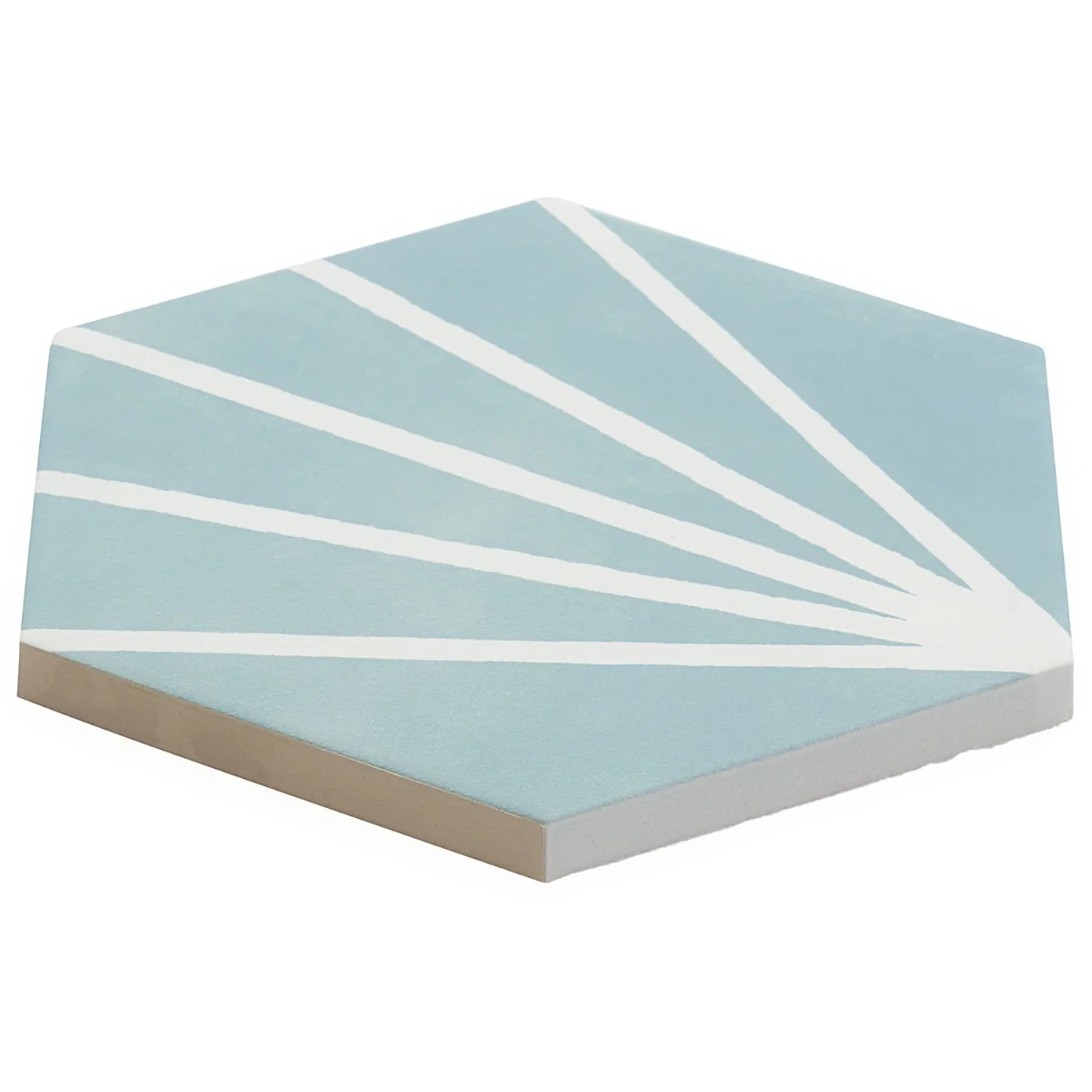 HexArt Deco Turquoise 8" Hexagon Matte Porcelain Tile - Lux Tile - Image 6