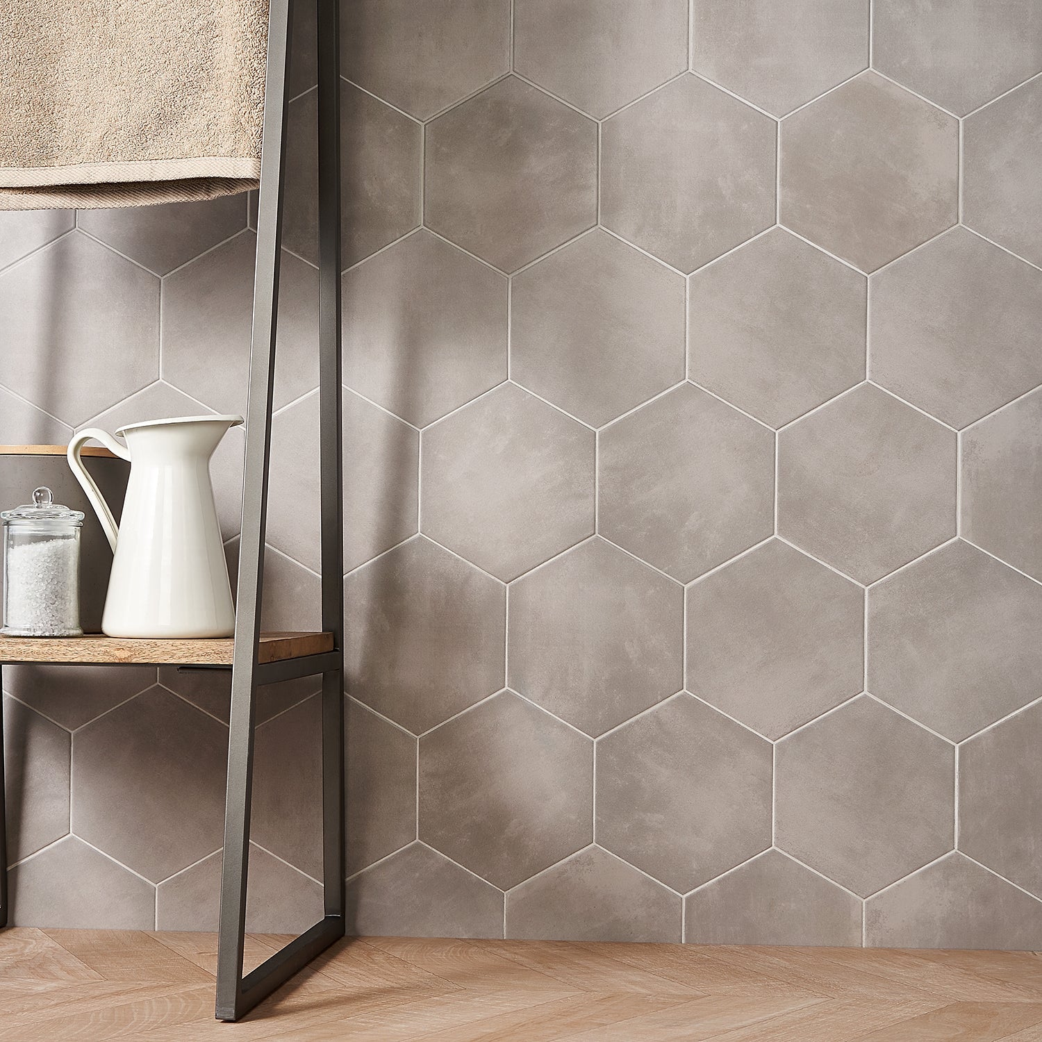 HexArt Gris Gray 8" Hexagon Matte Porcelain Tile - Lux Tile - Image 4
