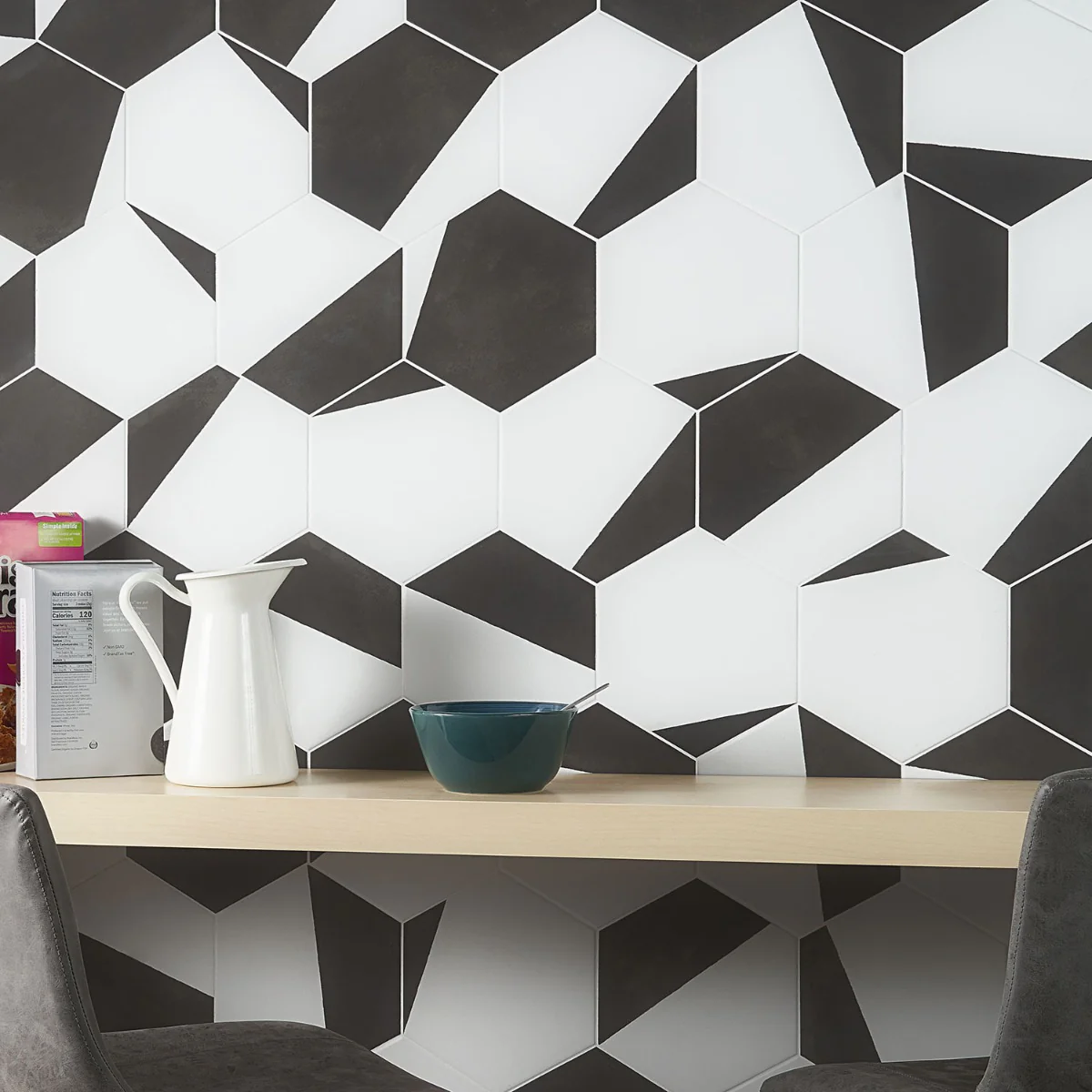 HexArt Pop Nero 8" Hexagon Matte Porcelain Tile - Lux Tile - Image 6