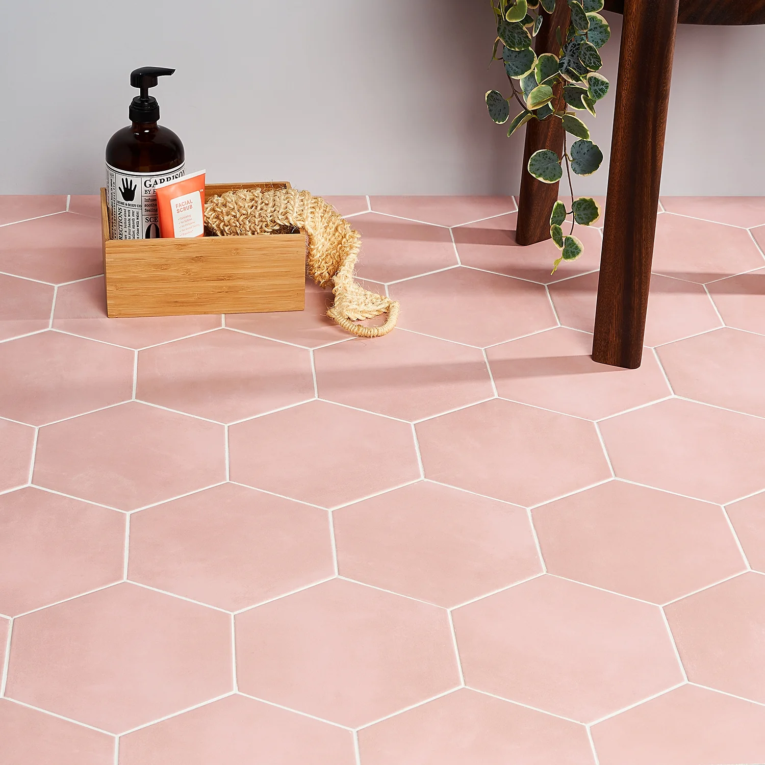 HexArt Rose Pink 8" Hexagon Matte Porcelain Tile - Lux Tile