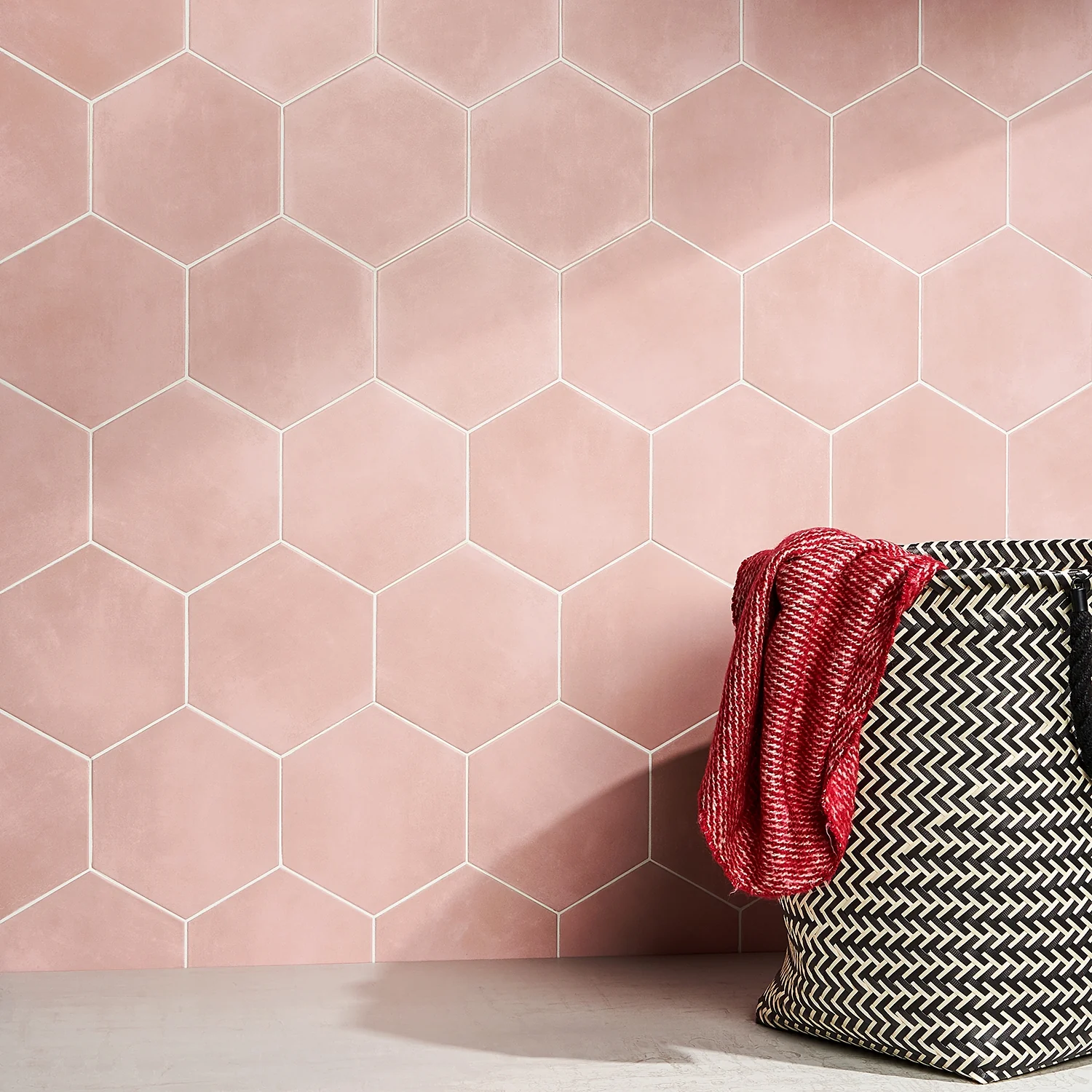 HexArt Rose Pink 8" Hexagon Matte Porcelain Tile - Lux Tile - Image 4