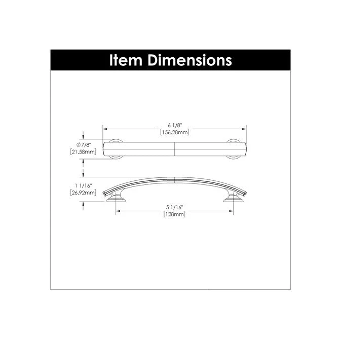 Hickory Hardware American Diner 5-1/16-in (128mm) Center to Center Vintage Bronze Arch Handle Drawer Pull - Image 4