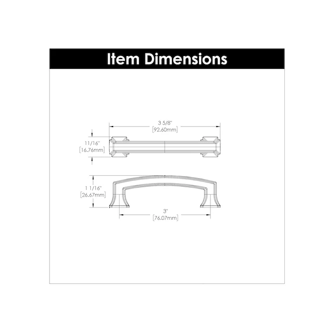 Hickory Hardware Bridges (160mm) Center to Center Rectangular Handle Drawer Pull - Image 4