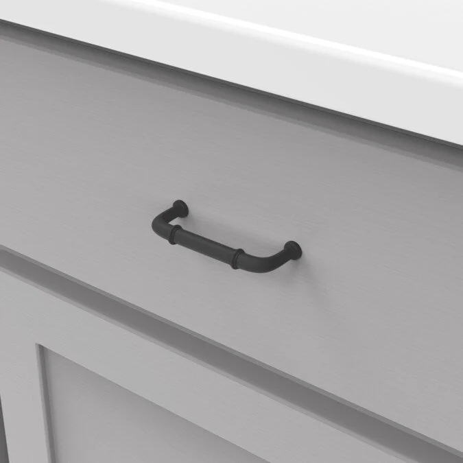 Hickory Hardware Cottage 3-in (76mm) Center to Center Matte Black Rectangular Handle Drawer Pull - Image 3
