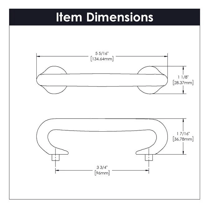 Hickory Hardware Craftsman 3-3/4-in (96mm) Center to Center Chrome Rectangular Bar Drawer Pull - Image 4