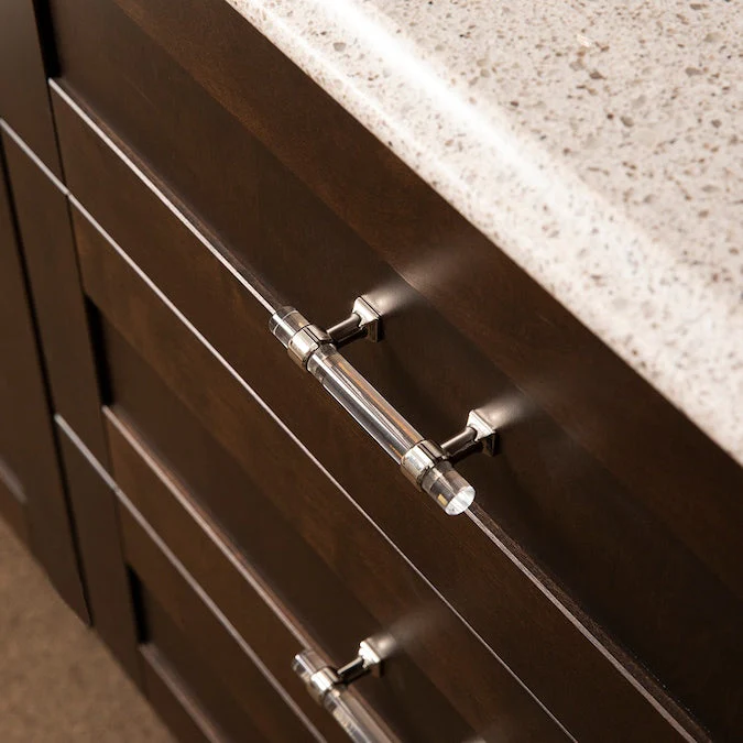 Hickory Hardware Crystal Palace 3-in Center to Center Crysacrylic with Polished Nickel Rectangular Bar Drawer Pull - Image 3