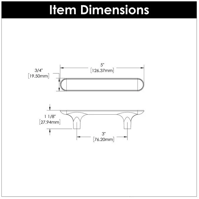 Hickory Hardware Maven (76mm) Center to Center Rectangular Handle Drawer Pull - Image 4