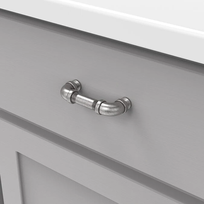 Hickory Hardware Pipeline 3-in (76mm) Center to Center Black Nickel Vibed Rectangular Bar Drawer Pull - Image 3