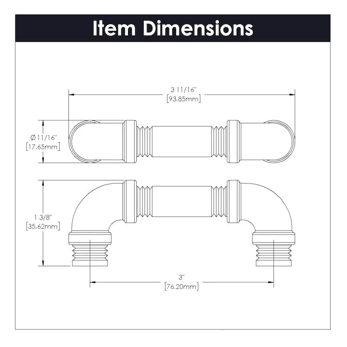Hickory Hardware Pipeline 3-in (76mm) Center to Center Black Nickel Vibed Rectangular Bar Drawer Pull - Image 9