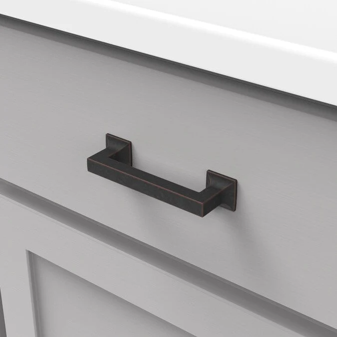 Hickory Hardware Studio 3-3/4-in (96mm) Center to Center Oil-Rubbed Bronze Highlighted Rectangular Handle Drawer Pull - Image 3