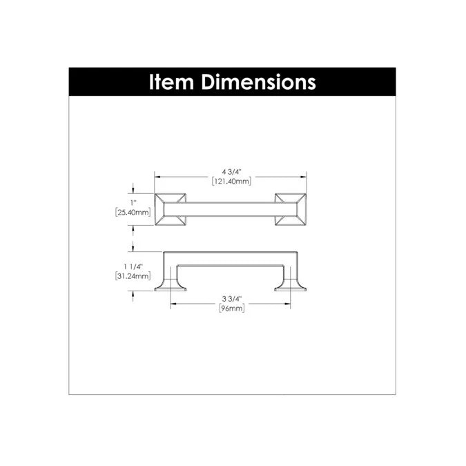 Hickory Hardware Studio 3-3/4-in (96mm) Center to Center Oil-Rubbed Bronze Highlighted Rectangular Handle Drawer Pull - Image 7