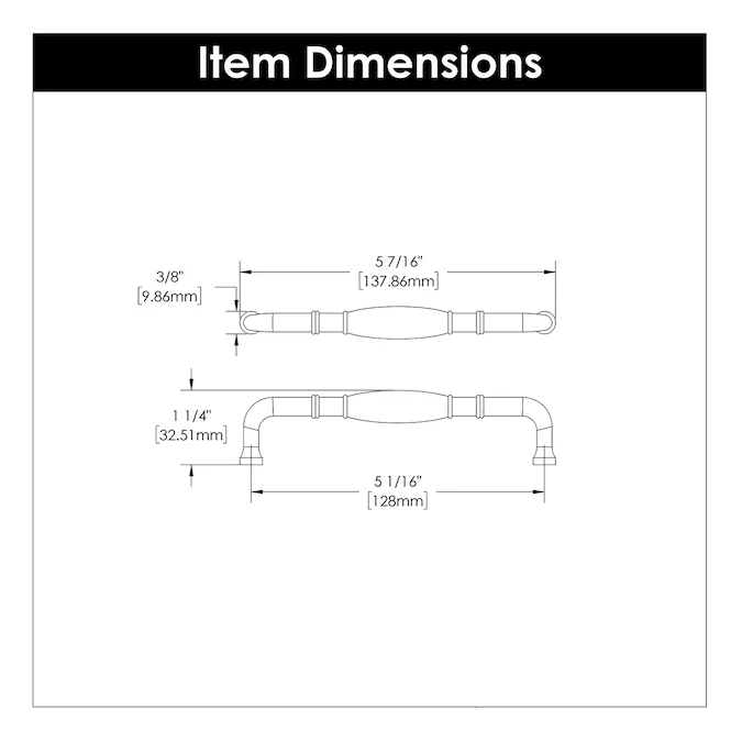Hickory Hardware Williamsburg 5-1/16-in (128mm) Center to Center Oil-Rubbed Bronze Highlighted Rectangular Handle Drawer Pull - Image 4
