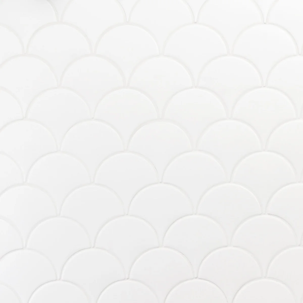 Highwater Blanco White 5" Fish Scale Matte Ceramic Wall Tile - Image 2