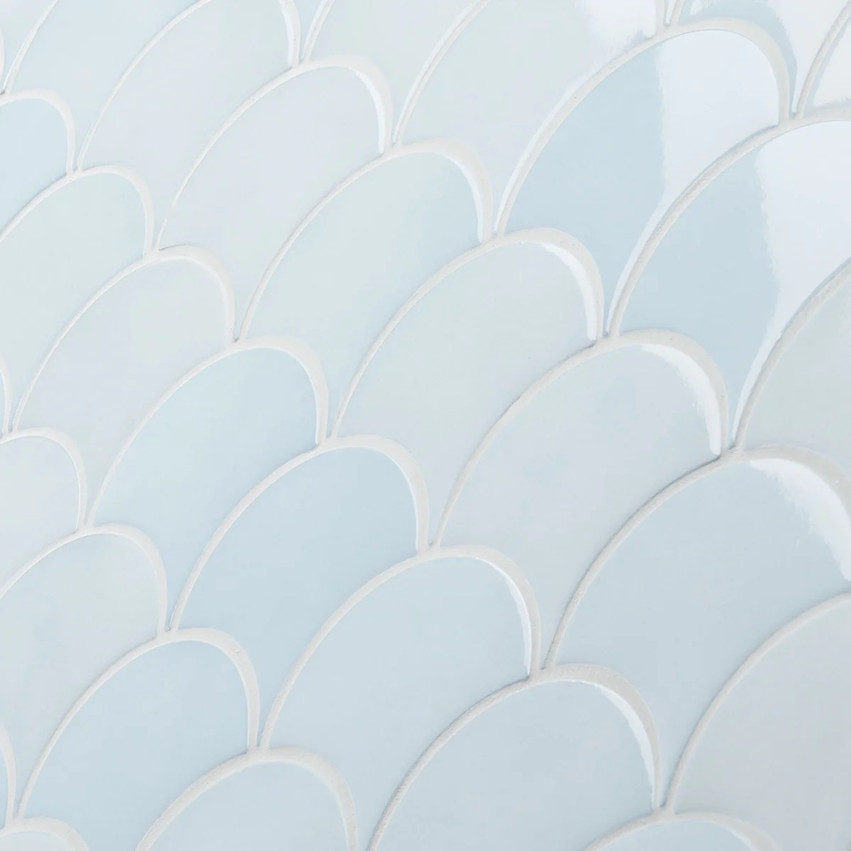 Highwater Maya Blue Fish Scale Polished Ceramic Wall Tile - 5" - Image 6