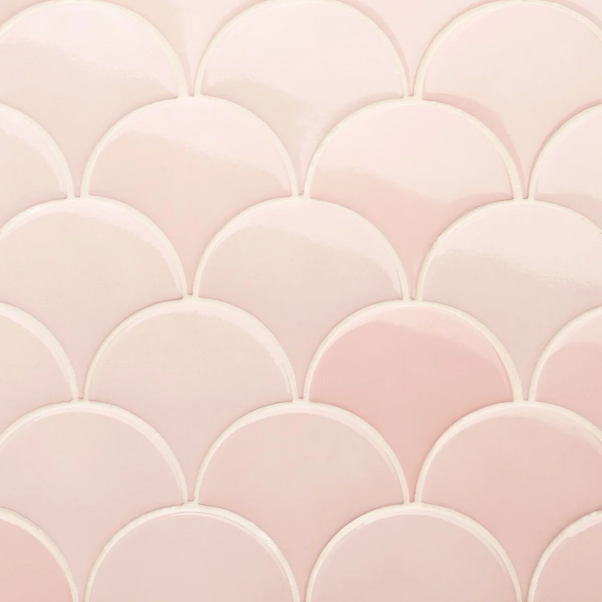 Highwater Rose Pink 5" Fish Scale Polished Ceramic Wall Tile - Image 5