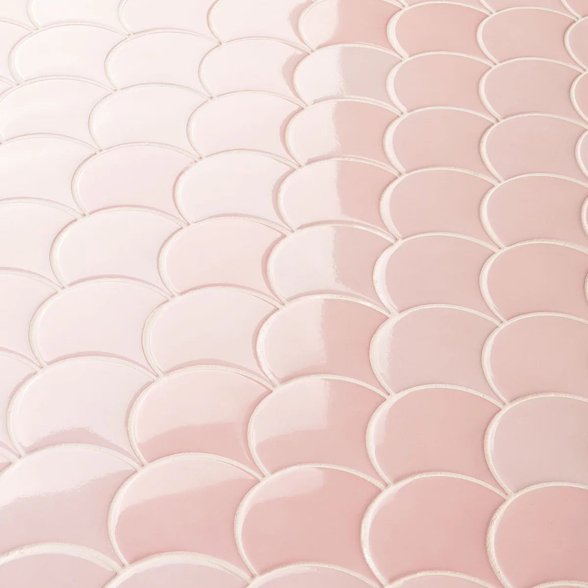 Highwater Rose Pink 5" Fish Scale Polished Ceramic Wall Tile - Image 6
