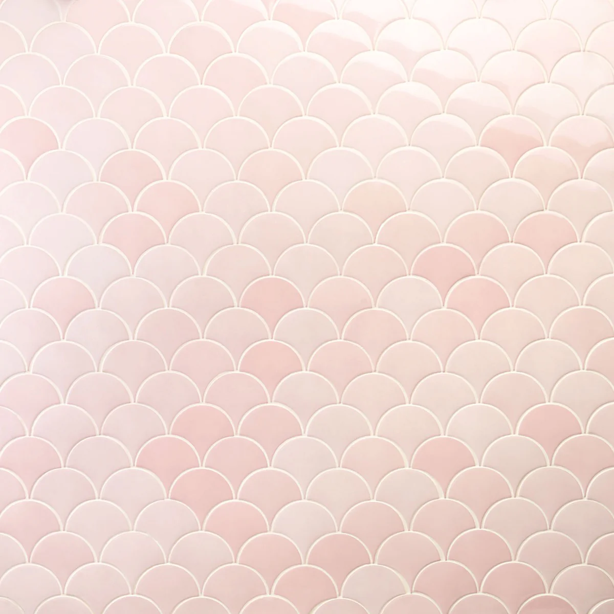 Highwater Rose Pink 5" Fish Scale Polished Ceramic Wall Tile - Image 9