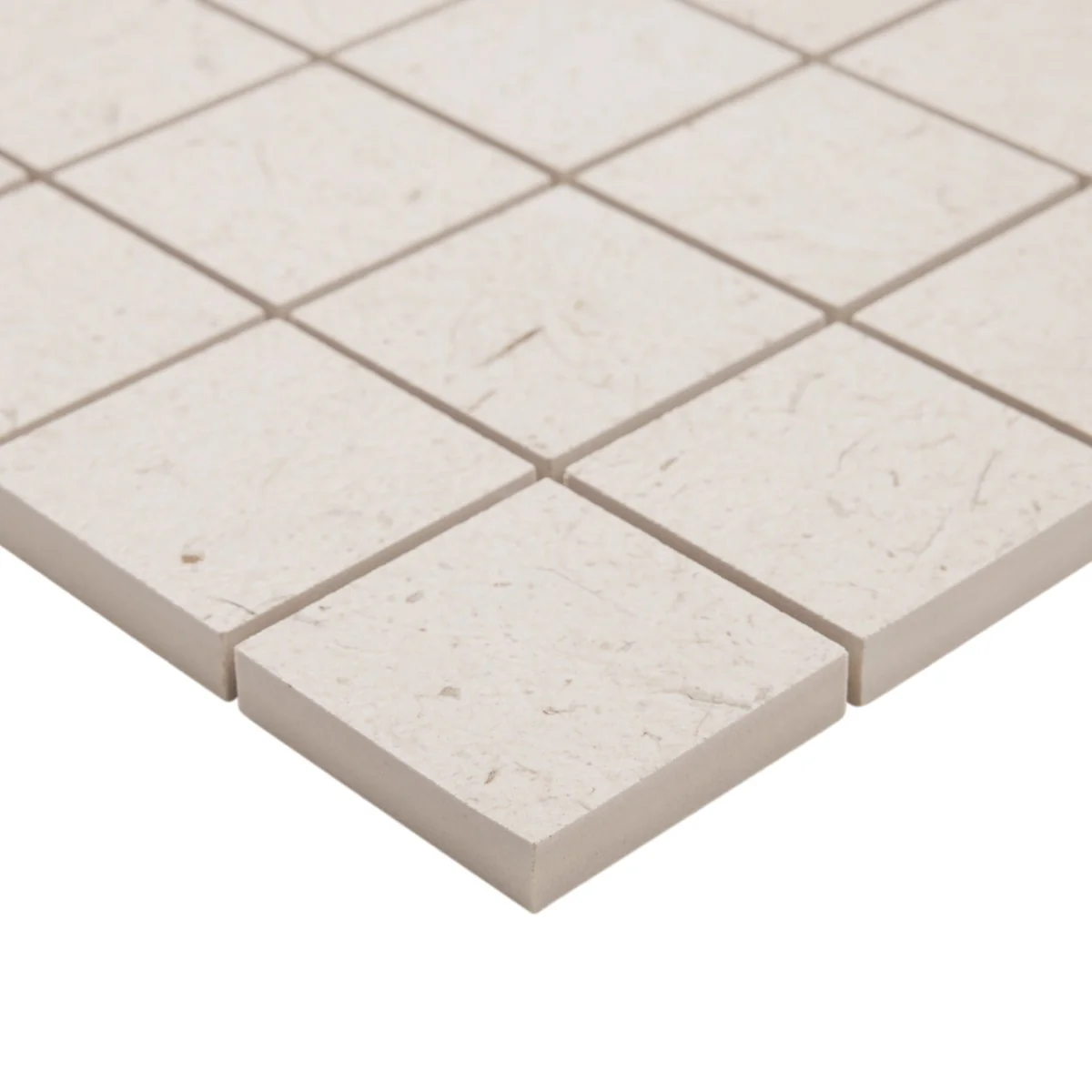 Hikari Paper Cream 2x2 Matte Mosaic Tile - Porcelain, Japandi Design - Image 6