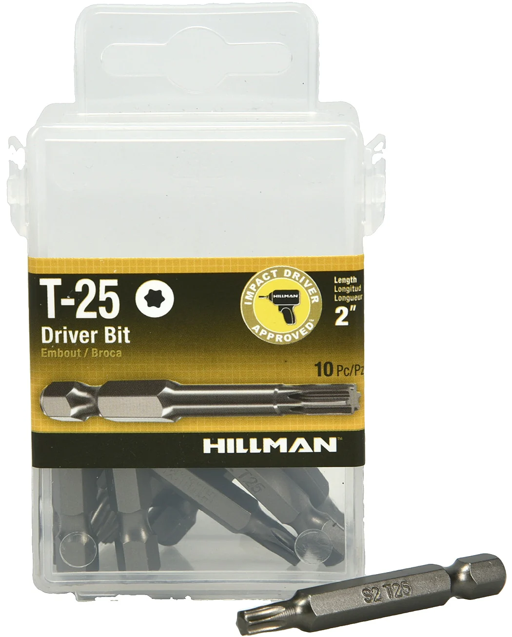Hillman 10-Piece 2-in T25 Torx Steel Hex Shank Screwdriver Bit Set