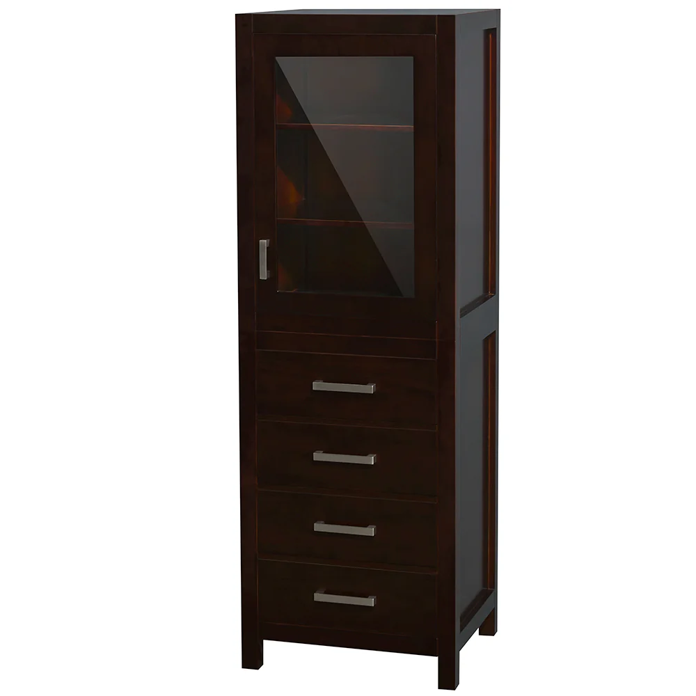 Wyndham Collection Sheffield 24"W x 20"D x 71"H Dark Gray Linen Cabinet