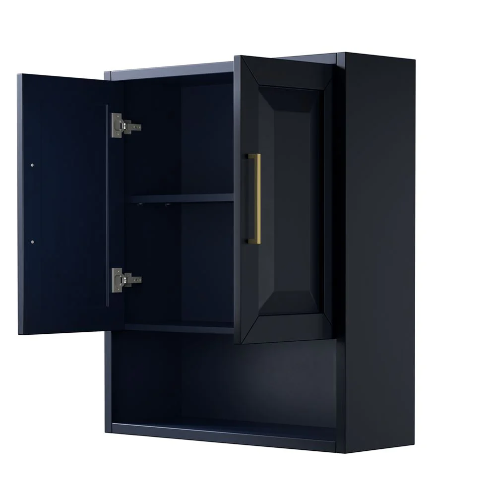 Wyndham Collection Daria 25"W x 9"D Dark Blue Over-the-Toilet Wall Storage Cabinet - Image 3