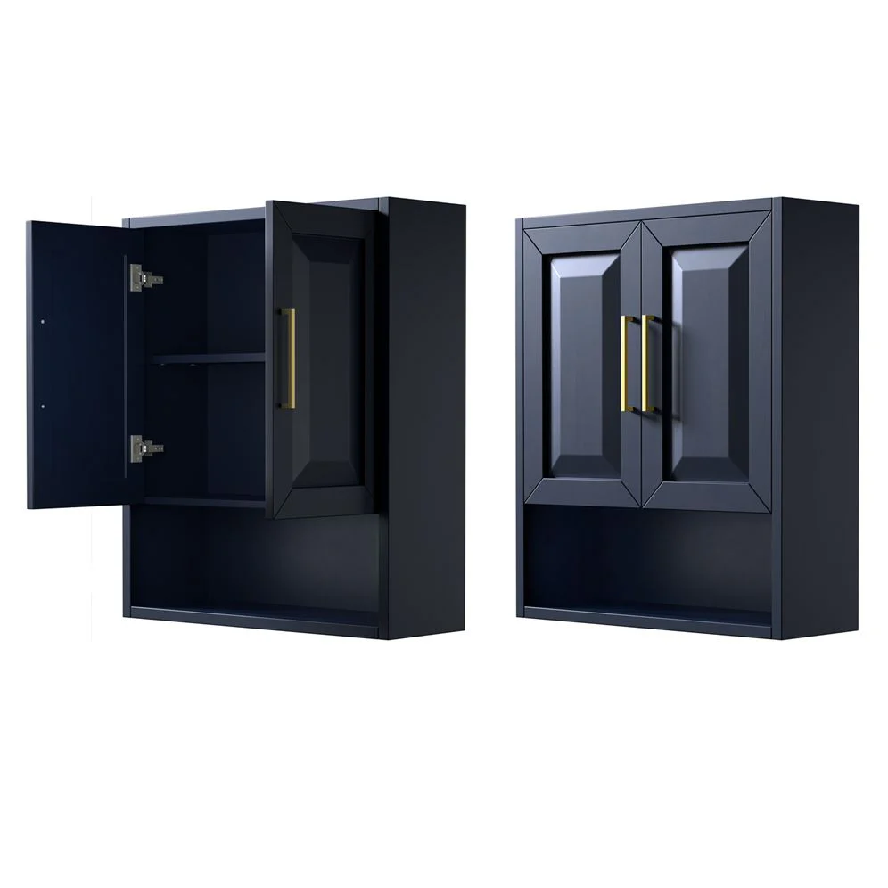 Wyndham Collection Daria 25"W x 9"D Dark Blue Over-the-Toilet Wall Storage Cabinet - Image 4
