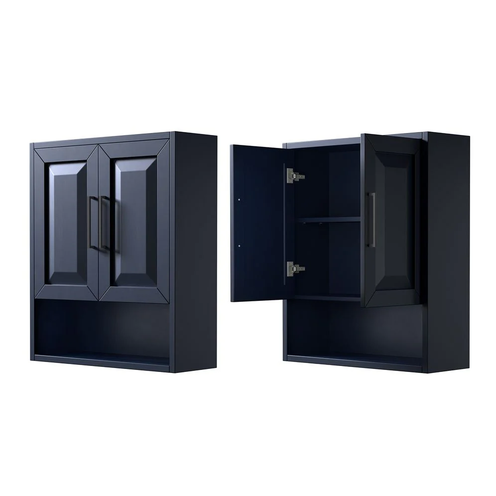 Wyndham Collection Daria 25"W x 9"D Dark Blue Over-the-Toilet Wall Storage Cabinet - Image 5