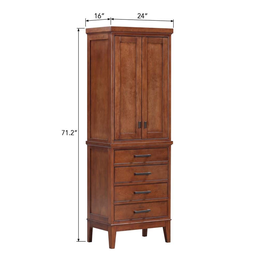 Avanity Madison 24" W x 16" D x 71" H Tobacco Linen Cabinet - Image 3
