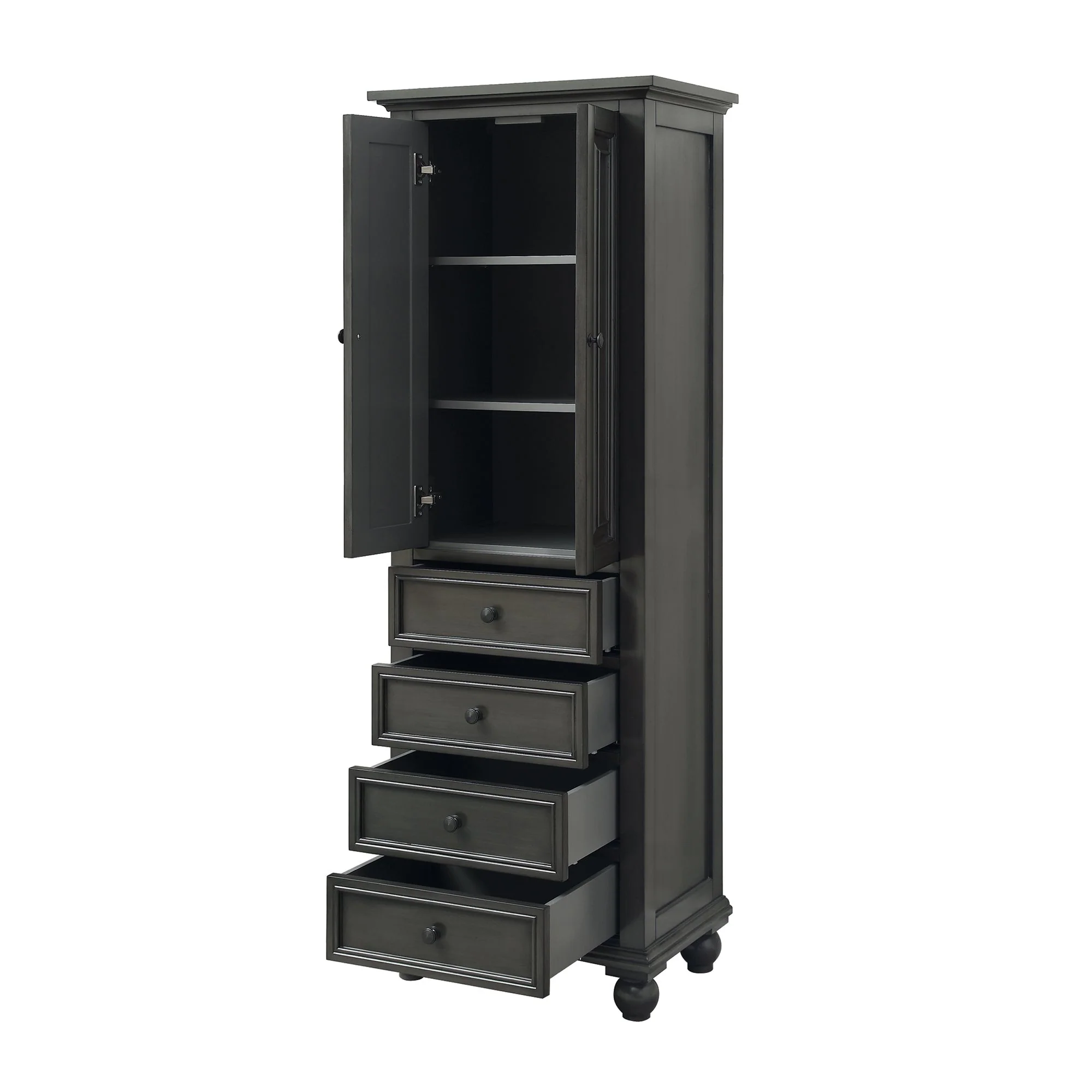 Avanity Thompson 24"W x 16"D x 68"H Charcoal Glaze Linen Cabinet - Image 3