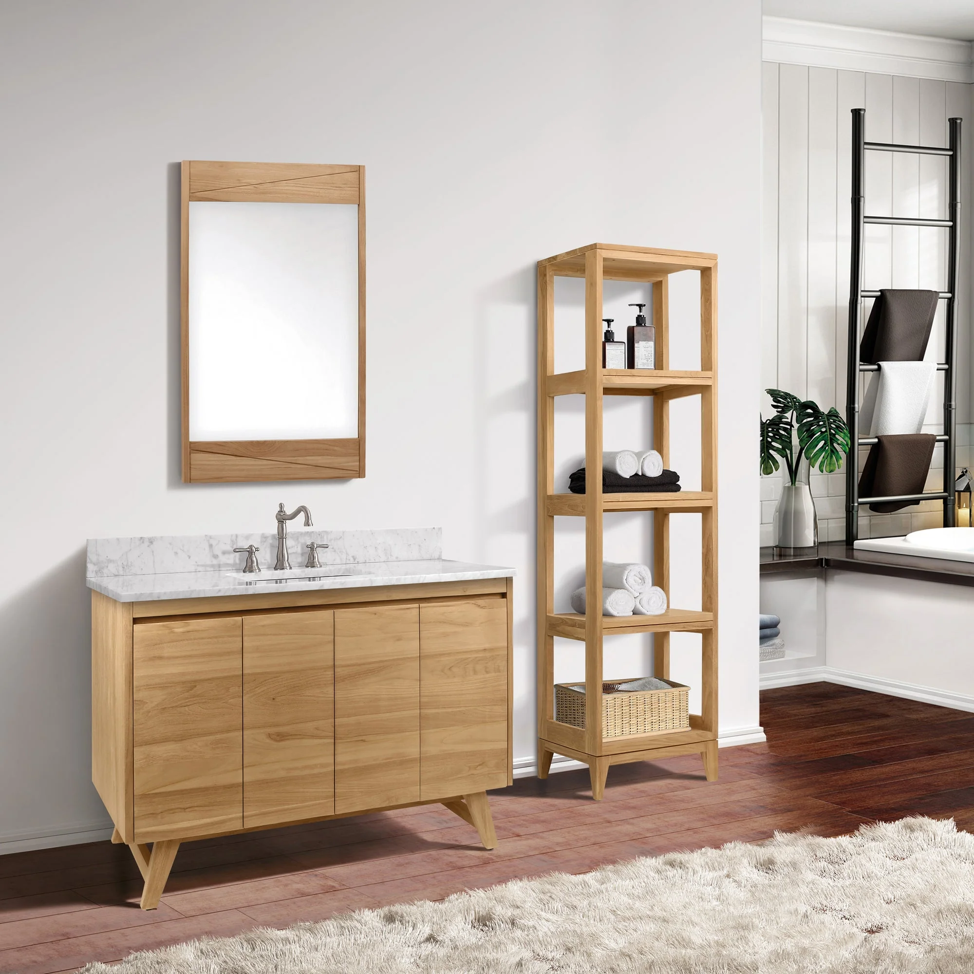 Avanity Teak 16"W x 13"D x 60"H Natural Linen Cabinet - Image 3