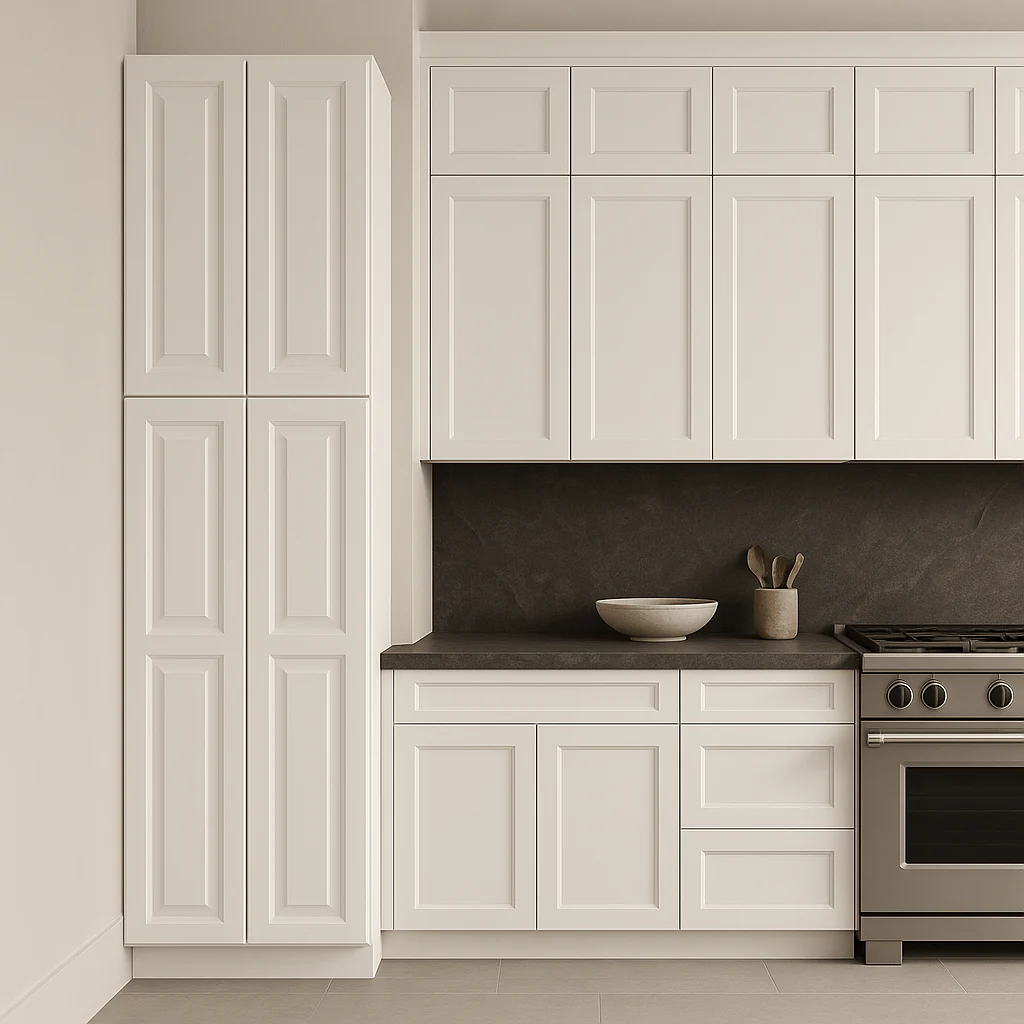 HOMEIBRO 24-in White Plywood Pantry Cabinet - Ready to Assemble - Image 4