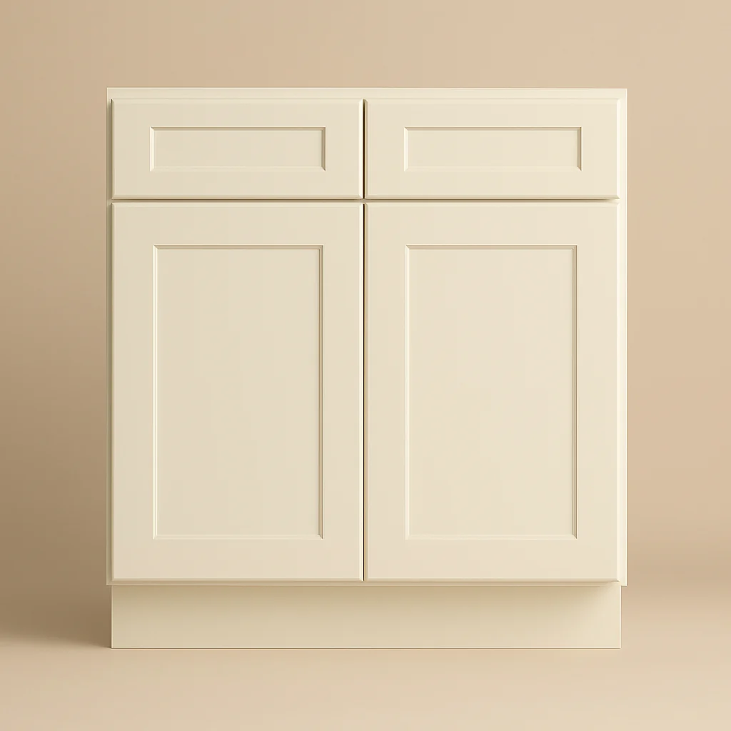 HOMEIBRO Newport Antique White Shaker Style Base Kitchen Cabinet - 33 in. W x 24 in. D x 34.5 in. H