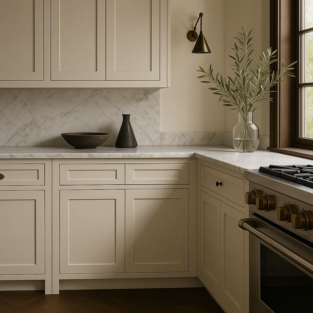 HOMEIBRO Newport Antique White Shaker Style Base Kitchen Cabinet - 33 in. W x 24 in. D x 34.5 in. H - Image 2